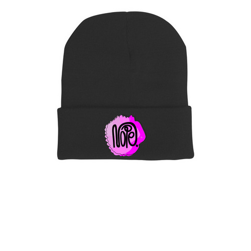 Not Today, a Black Printed Cuffed Beanie