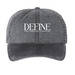 DEFINE CAP, a Black Printed Pigment Dye Baseball Cap