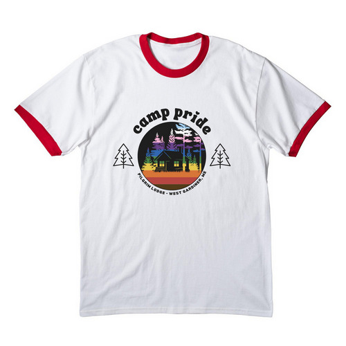 Camp Pride Campers 2026, a White/ Red Cotton Ringer Tee
