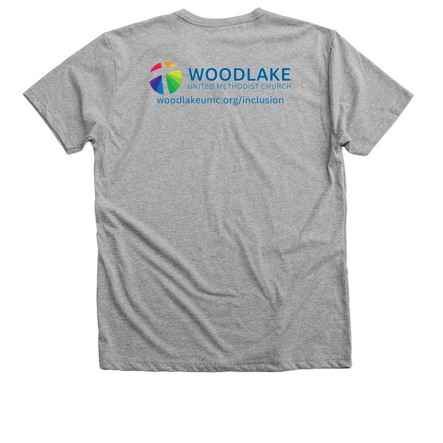 WUMC Inclusion 2026, a Athletic Heather Premium V-Neck Tee (back-view)