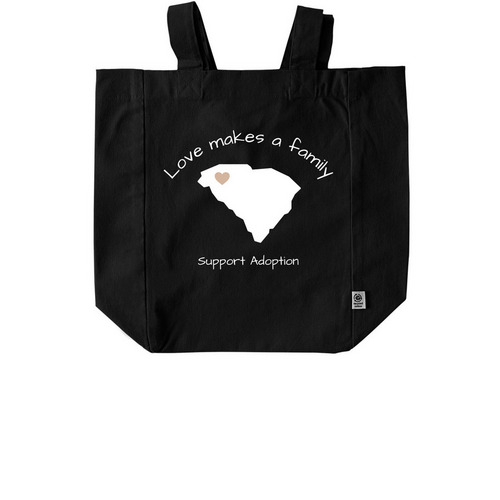 Love makes a family tote, a Black Recycled Cotton Tote Bag
