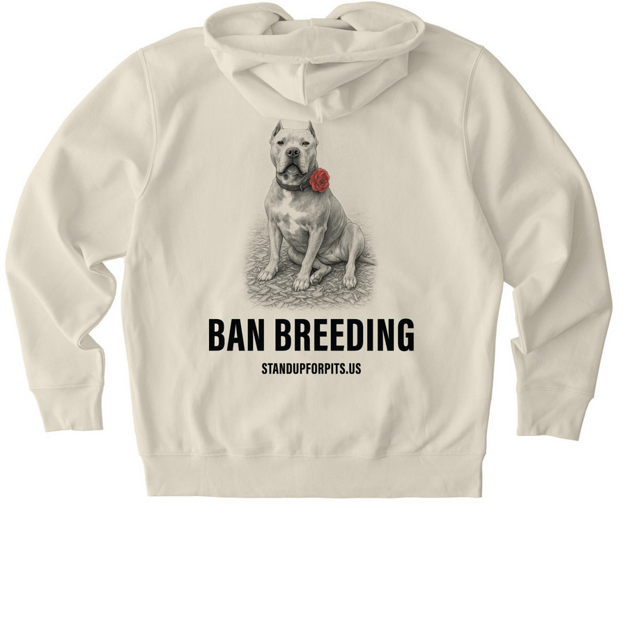 BAN BREEDING - SALLY, a Natural Raw Stanley/Stella Unisex Cultivator 2.0 Zip Up Pullover Hoodie (back-view)