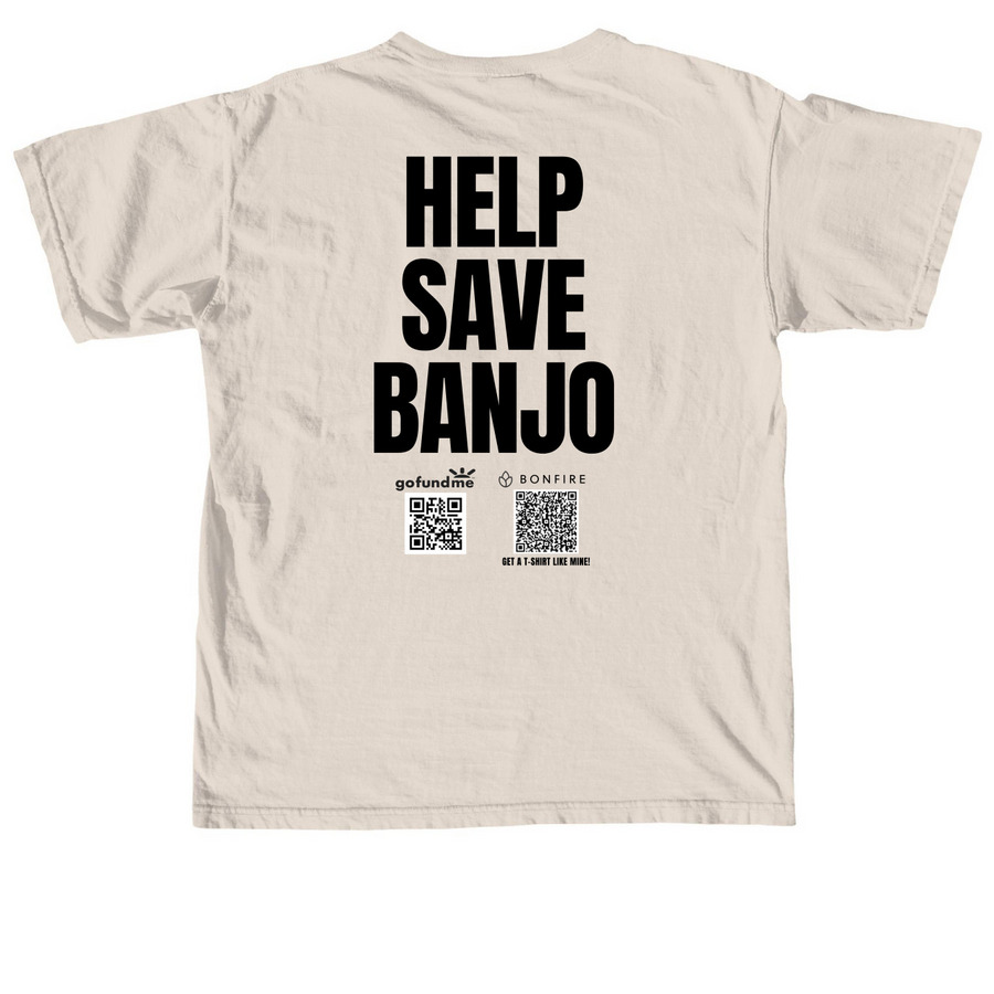 The Banjo Project, a Ivory Comfort Colors Unisex Tee (back-view)