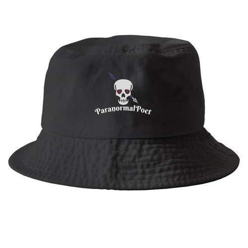 ParanormalPoet Themed Hats, a Black Printed Bucket Hat
