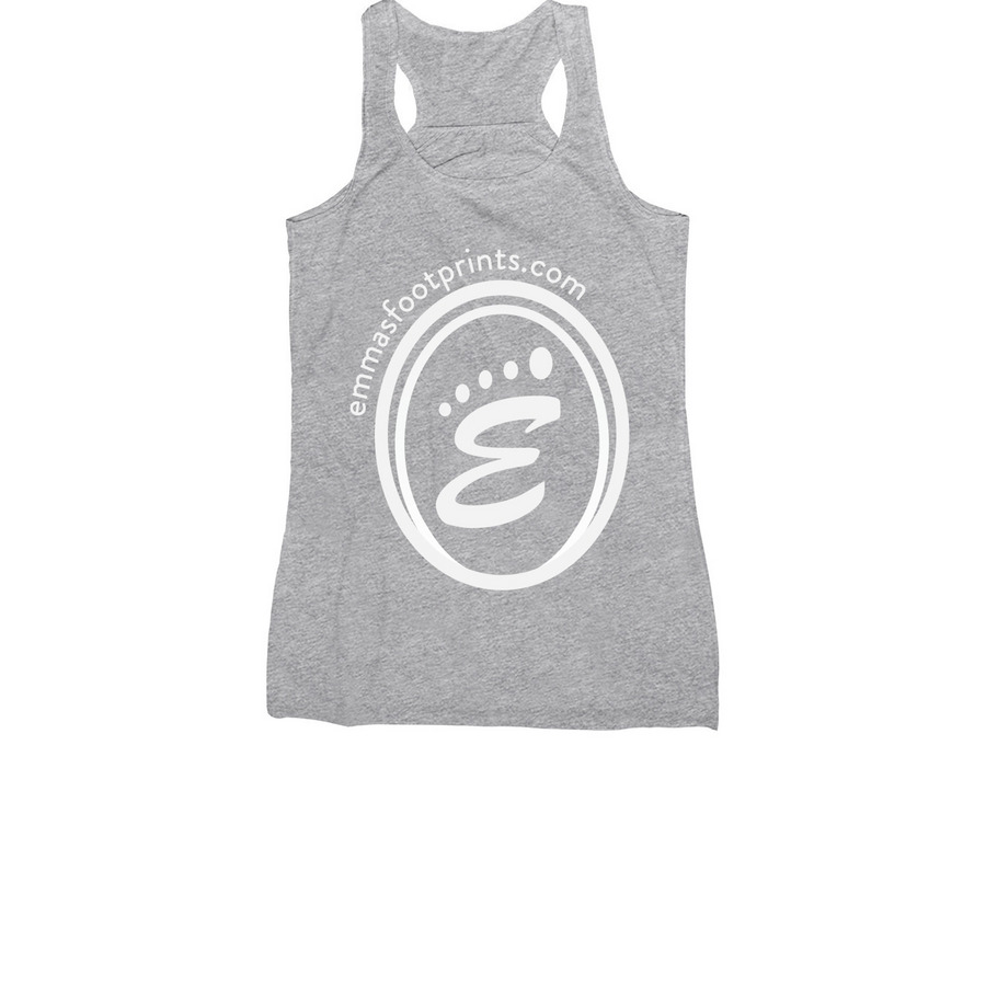 Circle 'E' White Logo, a Athletic Heather Women's Racerback