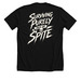 Surviving, a Solid Black Blend Premium Unisex Tee (back-view)
