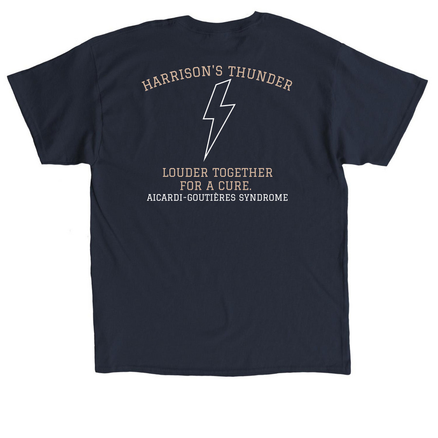 Harrison's Thunder, a Navy Classic Unisex Tee (back-view)
