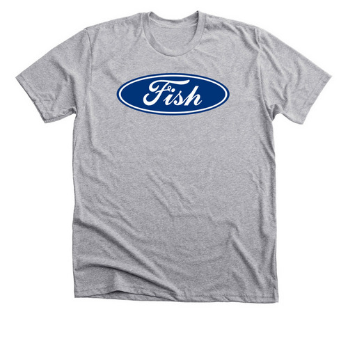 Ford vs Fish, a Athletic Heather Premium Unisex Tee