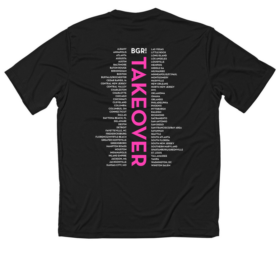 Black Girls RUN! Nation Takeover, a Black Classic Performance Tee (back-view)