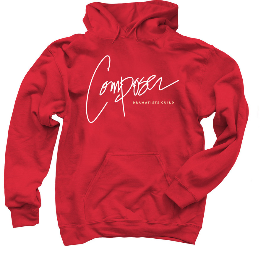 Composer&nbsp;Boldly Handwritten in White, a Red Pullover Hoodie