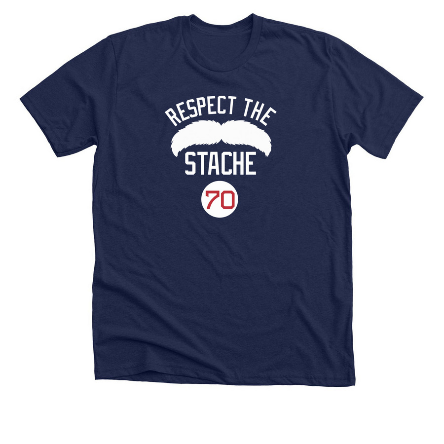 Respect the Stache, a Solid Navy Blend Premium Unisex Tee