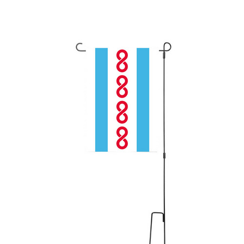 Neurodiversity Chicago Yard Flag, a White 12" x 18" Yard Flag with Stake