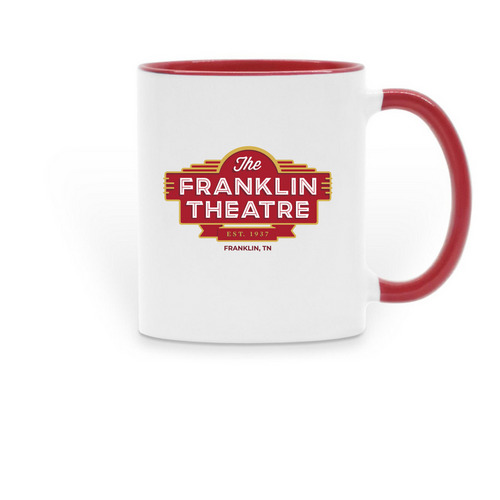 The Franklin Theatre Logo Mug, a Red Two-Tone Ceramic Mug