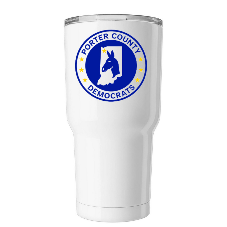 Porter County Democrats, a White Insulated Tumbler