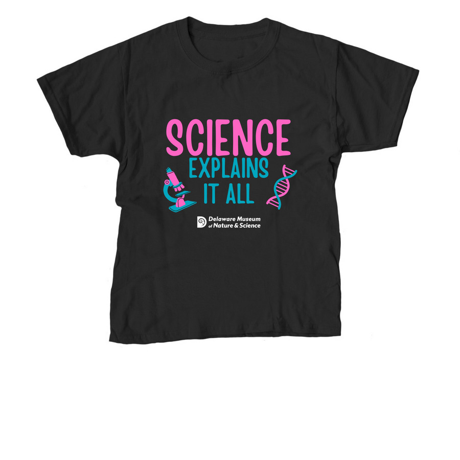 Science Explains It All, a Black Youth Unisex Tee