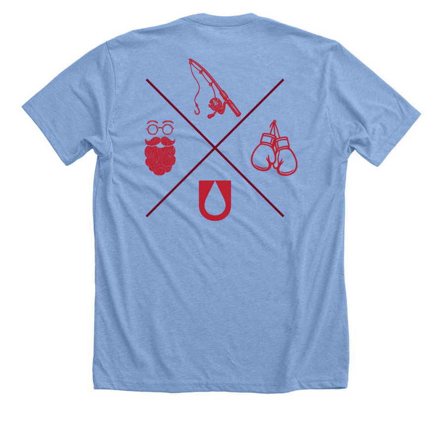 Fear the Beard Shirts and Sweatshirts, a Heather Carolina Blue Premium Unisex Tee (back-view)