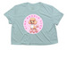 Pink Poodle Club, a Dusty Blue Women?s Flowy Cropped Tee