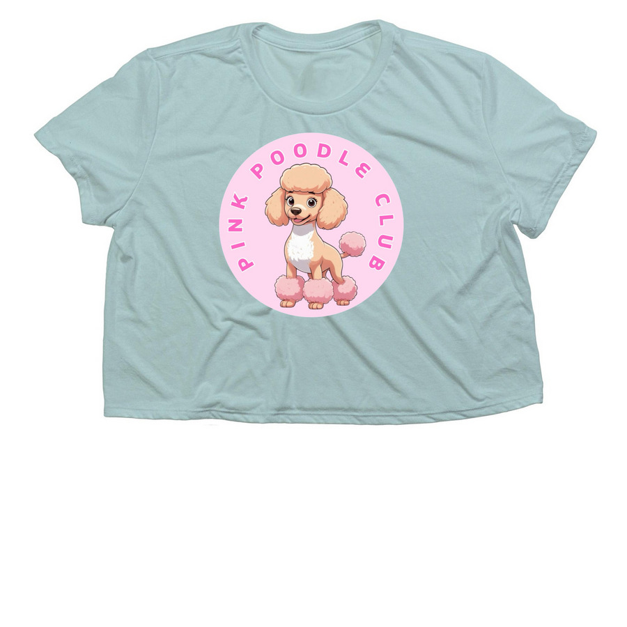 Pink Poodle Club, a Dusty Blue Women?s Flowy Cropped Tee