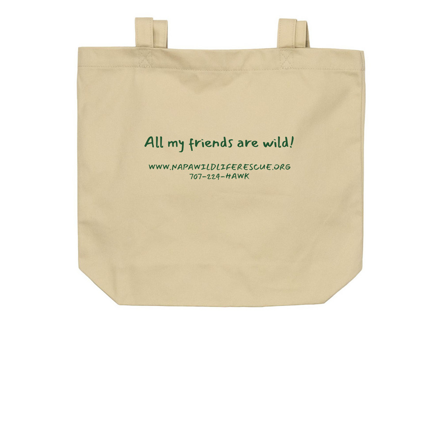 NAPA WILDLIFE RESCUE, a Oyster Organic Cotton Tote Bag (back-view)