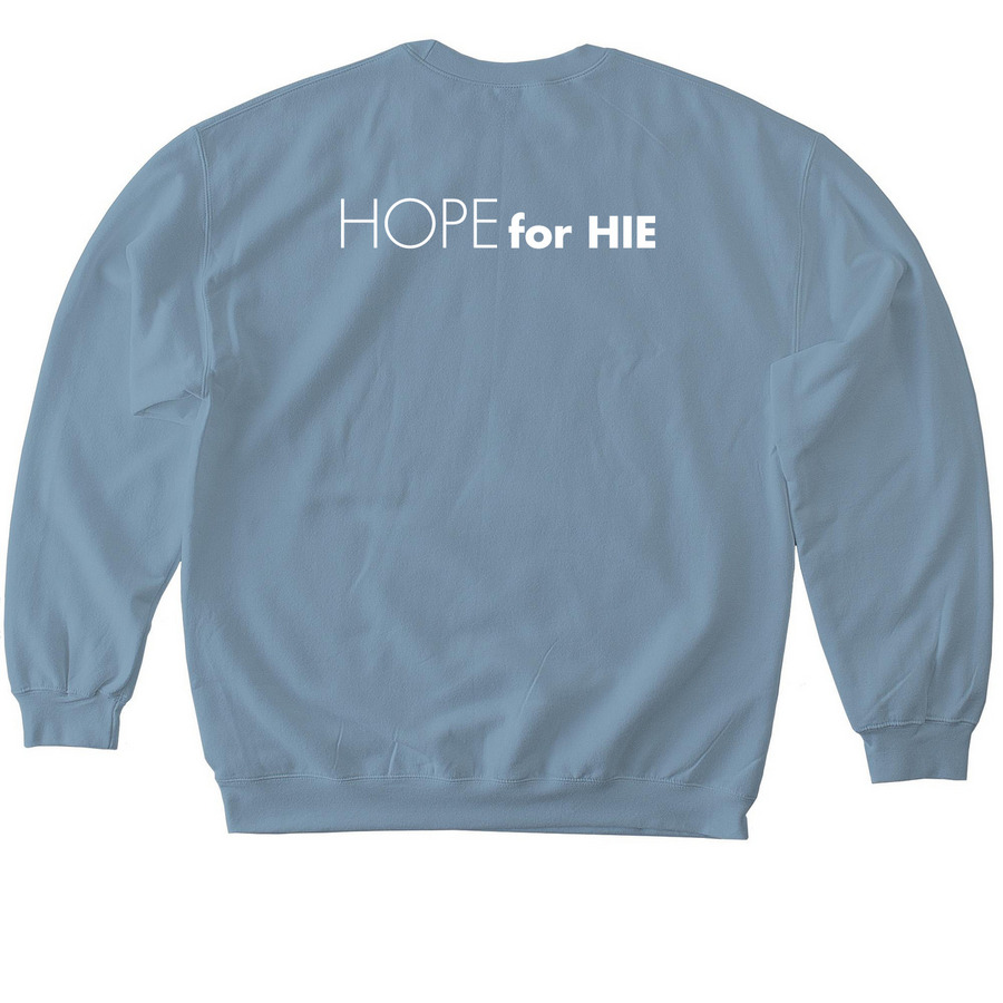Hustle For Hope 2026 Sweatshirt, a Stone Blue Softstyle Crewneck Sweatshirt (back-view)