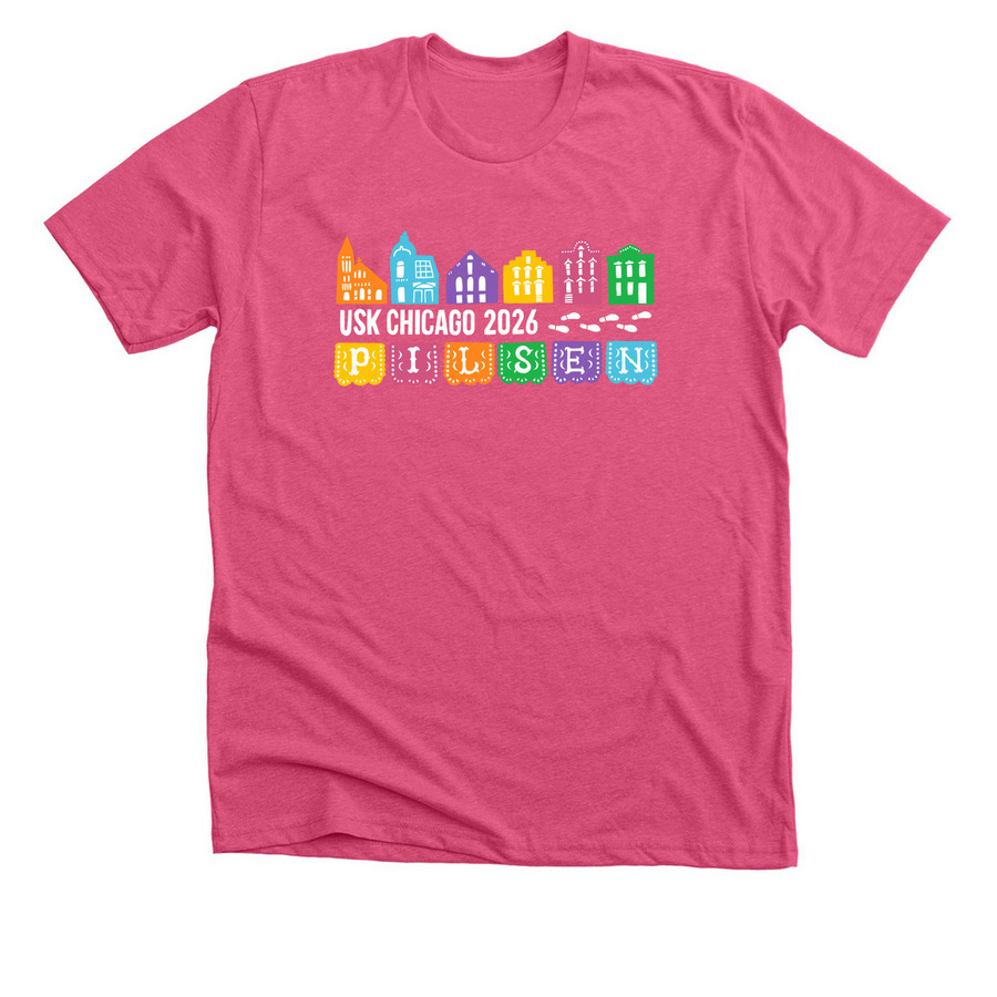 Pilsen Spring Sketchwalk 2026, a Heather Charity Pink Premium Unisex Tee