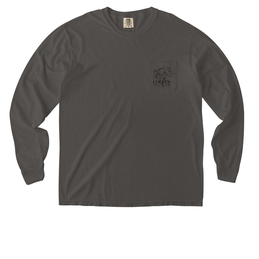 CCR Logo Pocket Shirt, a Pepper Comfort Colors Long Sleeve Pocket Tee