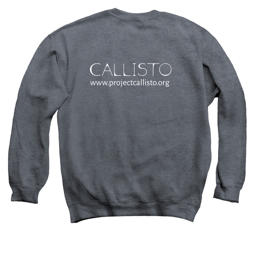 Callisto Shirt - You Are Not Alone, a Dark Heather Crewneck Sweatshirt (back-view)