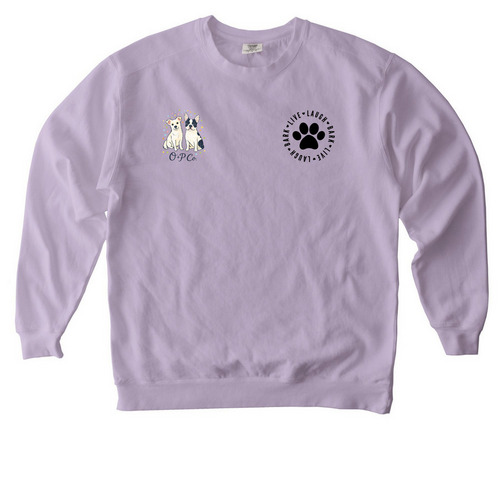 Live Laugh Bark, a Orchid Comfort Colors Crewneck Sweatshirt