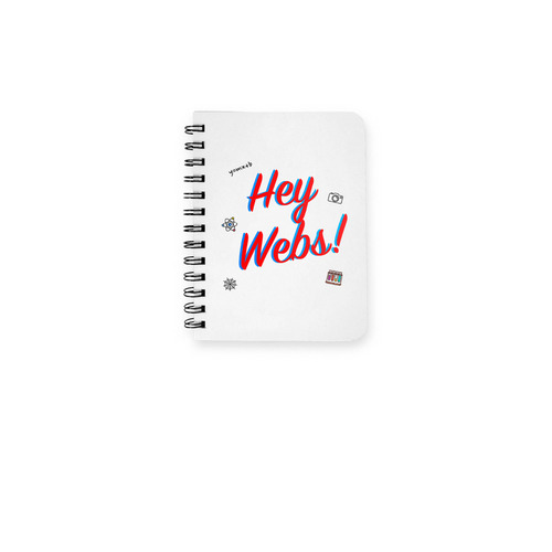 Hey Webs Notebook (Red and Blue), a White Spiral Notebook