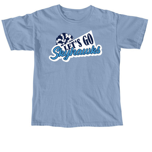 Let's Go Skyhawks, a Washed Denim Comfort Colors Unisex Tee