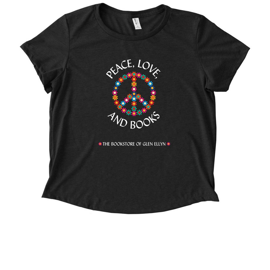 Peace Sign White, a Space Black Allmade Eco Triblend Women?s Scoop Neck Tee