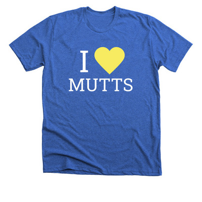I Heart Mutts!, a Heather True Royal Premium Unisex Tee