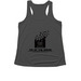 black logo front and back athletic, a Iron Grey Women's Performance Tank (back-view)