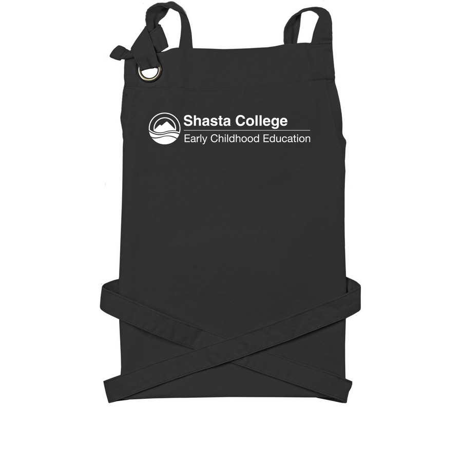 Shasta College - ECE Aprons!, a Black Cotton Canvas Pocket Apron