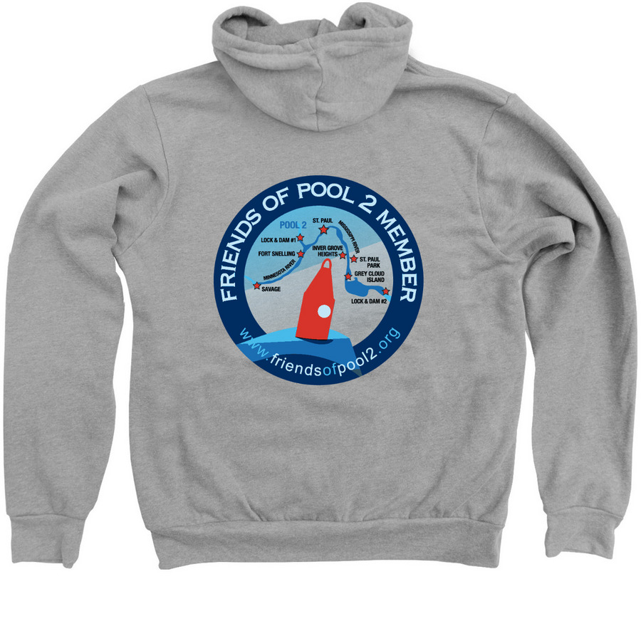 Friends of Pool 2 Merch, a Athletic Heather Zip Up Hoodie (back-view)