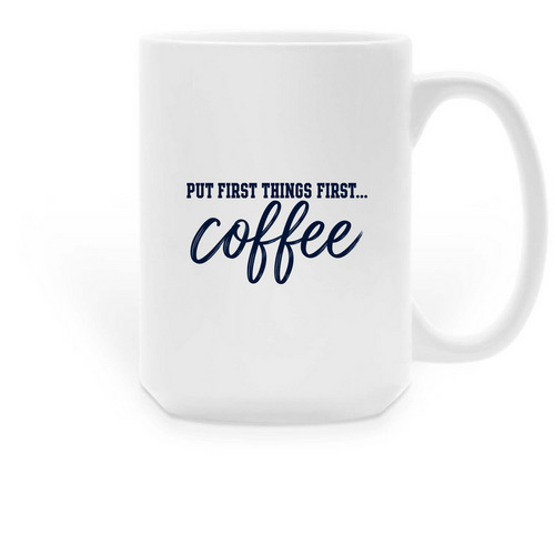 Habit 3, a White Large Coffee Mug