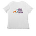 3-Color (APC) Logo - light, a White Women's Relaxed V-Neck Tee (back-view)