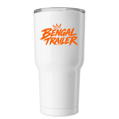 Tumbler Simple Orange Logo, a White Insulated Tumbler