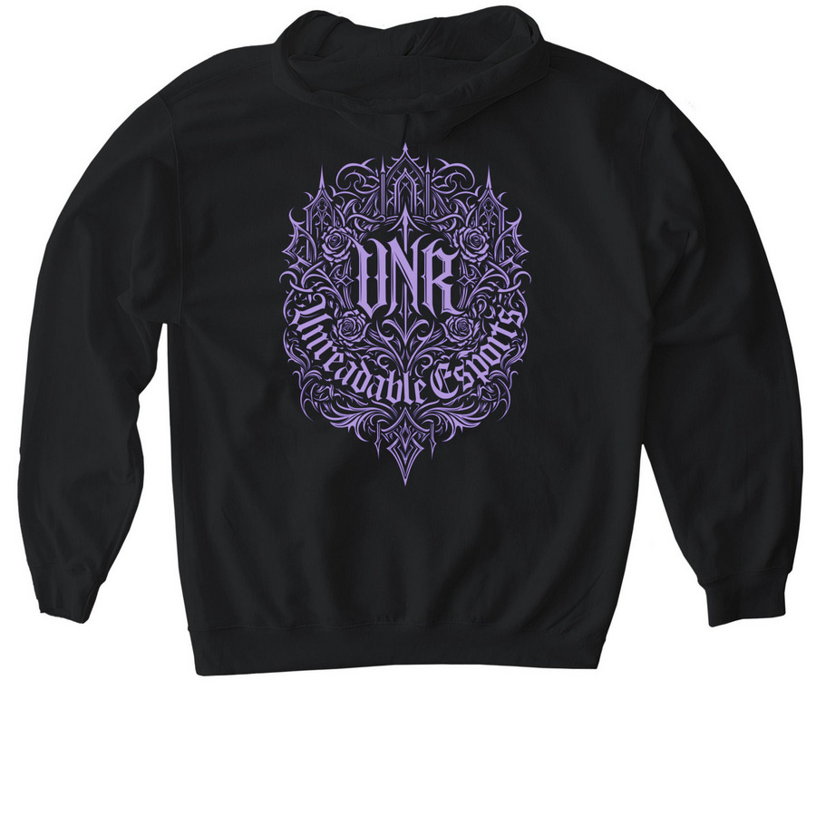 Wandering Soul: Lavender, a Black Gildan Softstyle Pullover Hoodie (back-view)