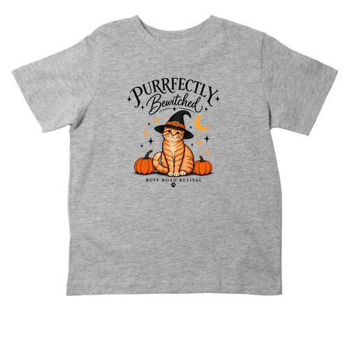 Purrfectly Bewitched- Toddler, a Heather Toddler Tee