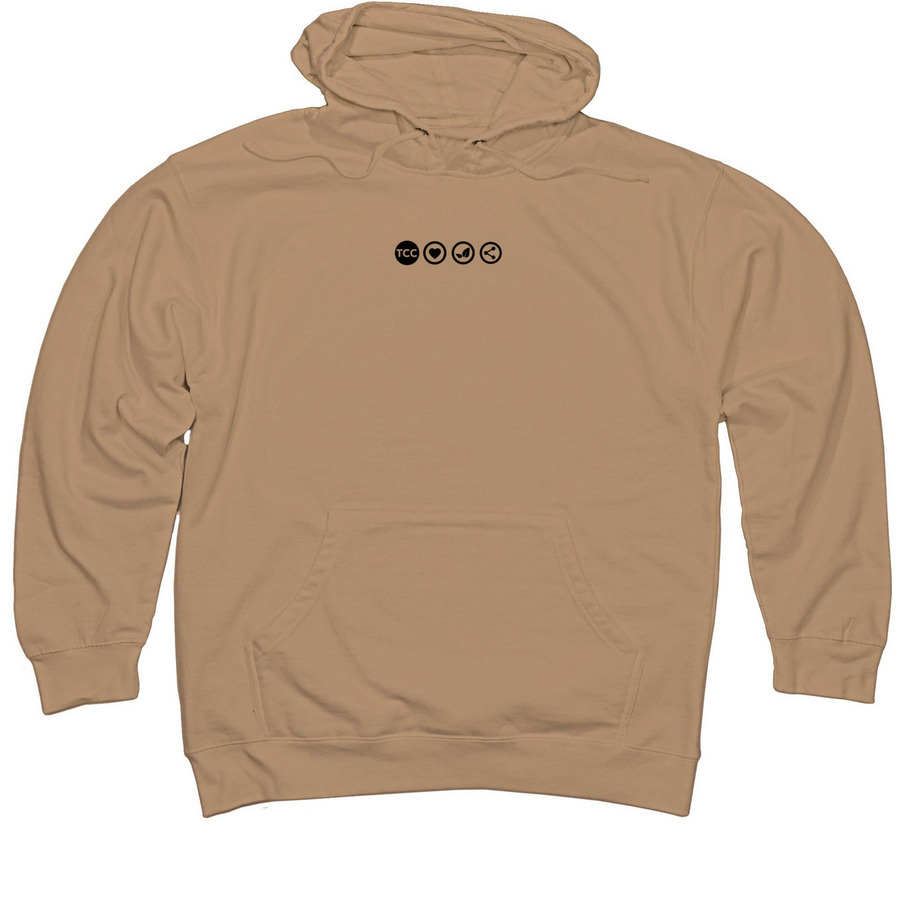 Love/Grow/Share Twist, a Sandstone Midweight Pullover Hoodie