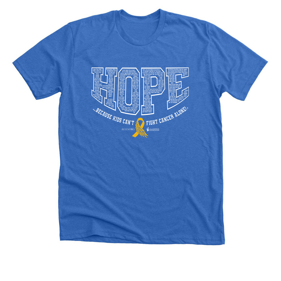 2026 CCAM In Memory SA-ZO Names, a Heather True Royal Premium Unisex Tee