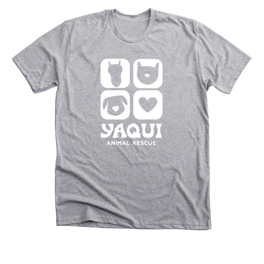 YAQUI IS LOVE - WHITE LOGO, a Athletic Heather Premium Unisex Tee