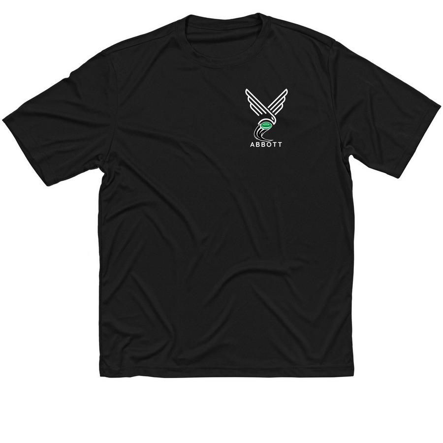 Performance 2025 2026 Small Football Logo, a Black Classic Performance Tee