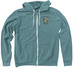Hartfield Book Co, color logo zip, a Heather Deep Teal Zip Up Hoodie