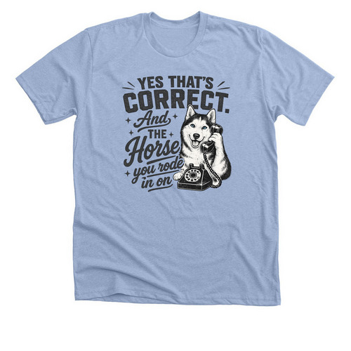 Yes That?s Correct, a Heather Baby Blue Premium Unisex Tee
