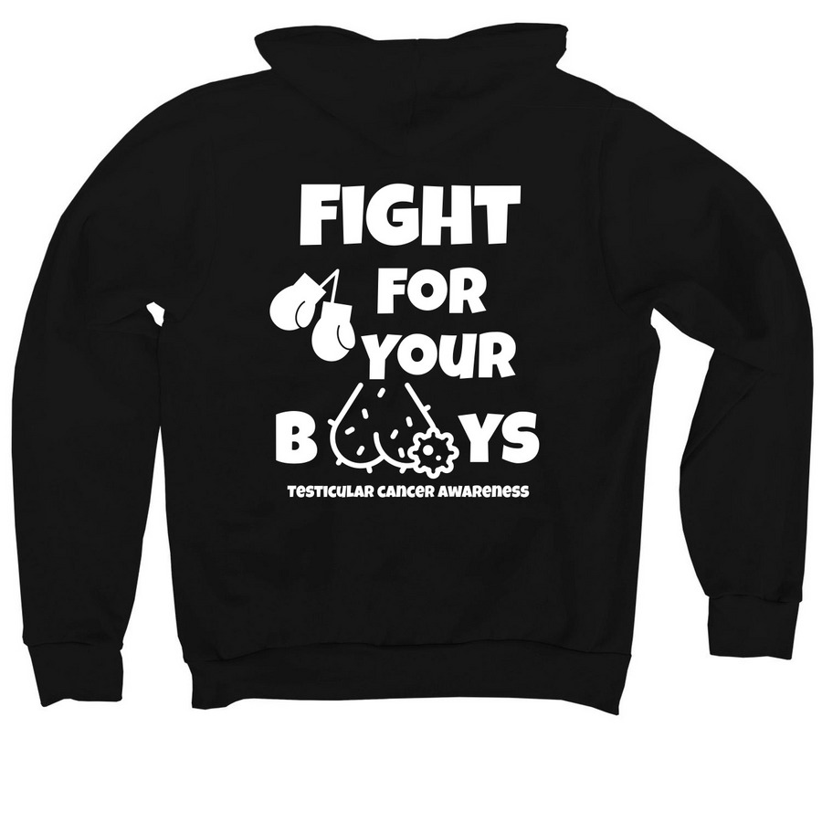 Fight for your boys, a Black Premium Pullover Hoodie (back-view)