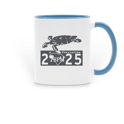 PSPM Coffee Mug, a Light Blue Two-Tone Ceramic Mug