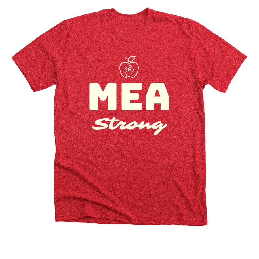 MEA Strong Shirt, a Heather Red Premium Unisex Tee