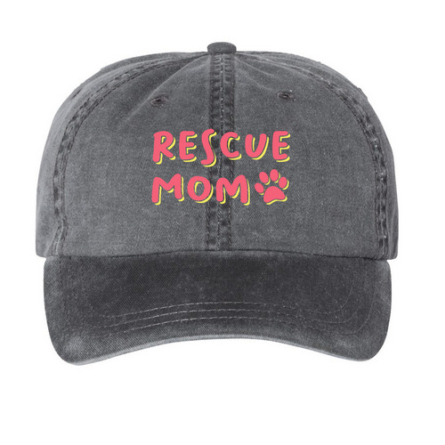 Dusty Tails Animal Rescue, a Black Printed Pigment Dye Baseball Cap